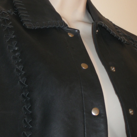 100% Genuine Black Leather Jacket - Picture 3 of 8